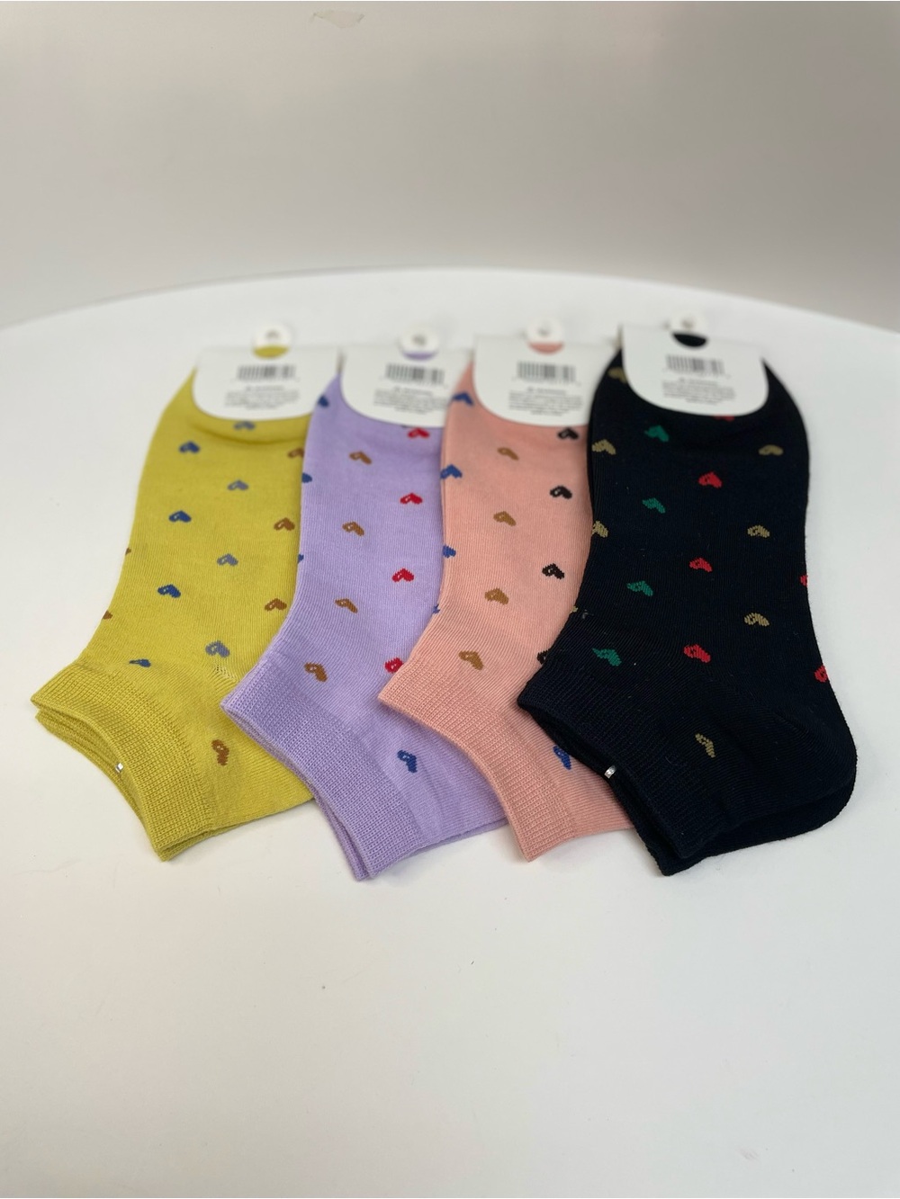 Women's Heart Pattern Ankle Socks - Multi Color Pack Set of 4  SIZE 6-10